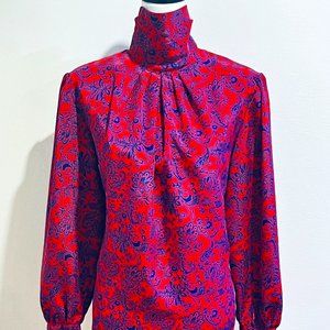 Vintage 1980's Oscar de la Renta Expressions Turtleneck Blouse